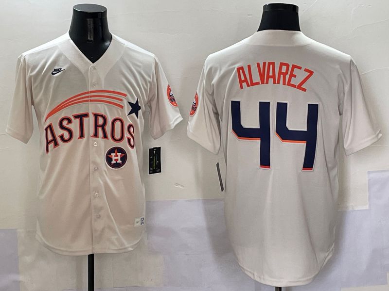 Men Houston Astros #44 Alvarez Cream Five generations Joint Name 2025 Nike MLB Jersey style 11->houston astros->MLB Jersey